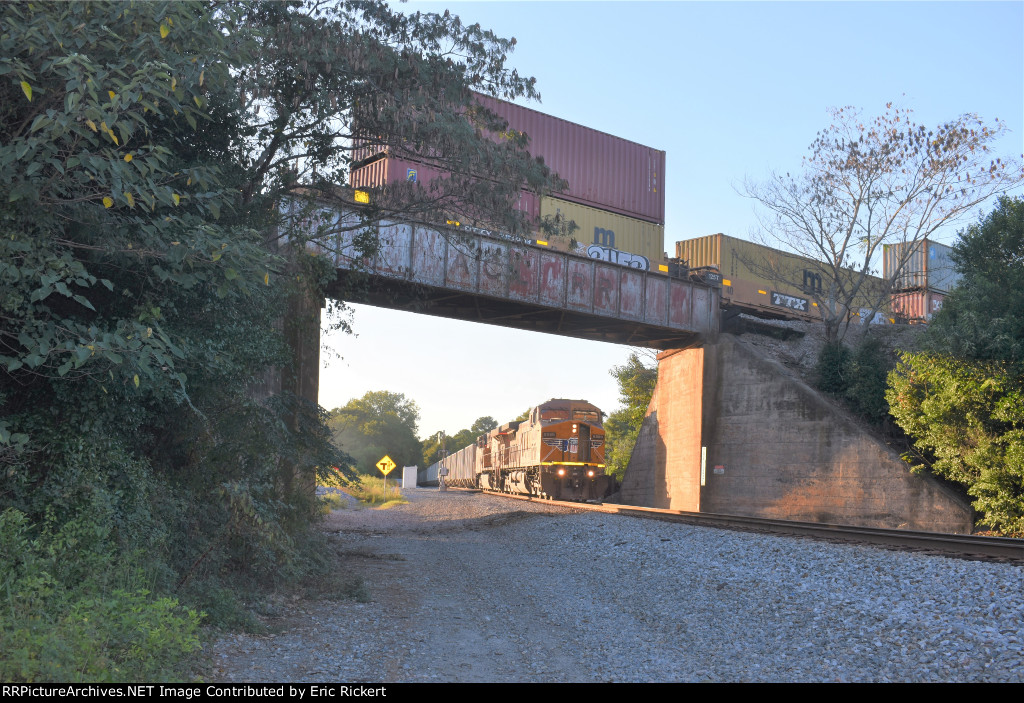 Going under SB CSX intermodal train